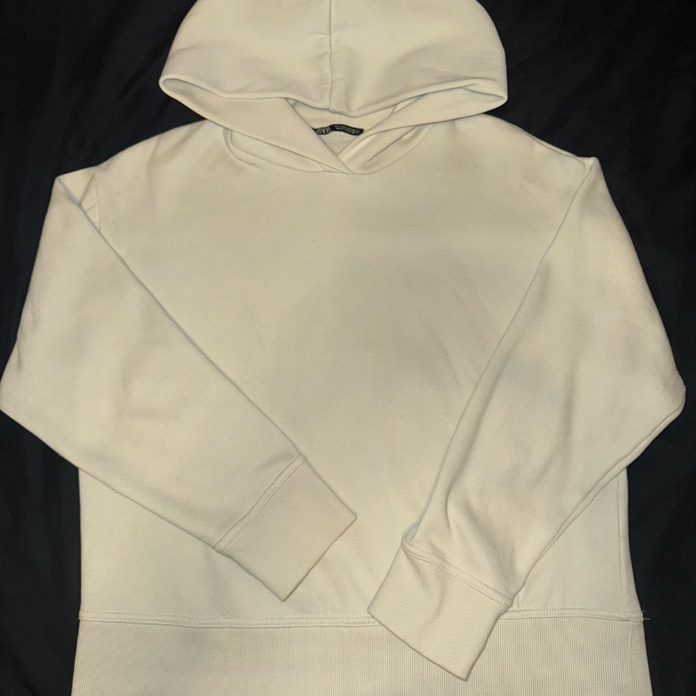 Zara Women’s Cream White Hoodie Size Small